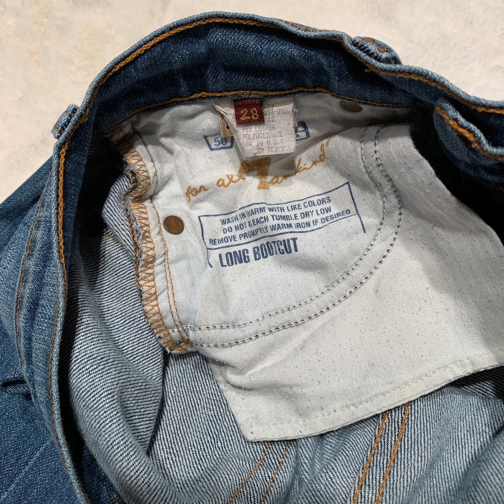 7 For All Mankind Long Bootcut Jean Size 28 - Picture 5 of 7
